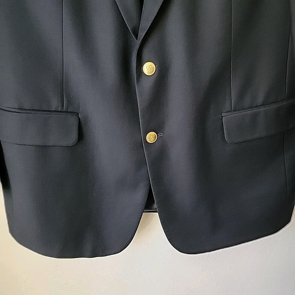 Brooks Brothers Brookease Classic Black Men's Wool Blazer - Picture 5 of 13